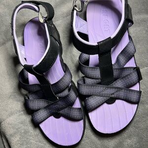 Black and Purple J Sport Women's Sandals